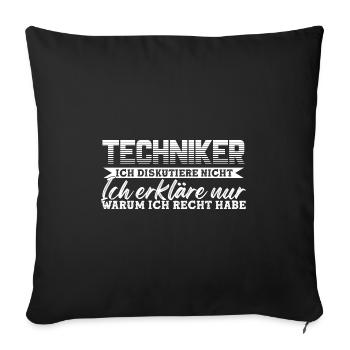 Techniker Beruf Fachmann Technik Geschenk - Sofakissenbezug 45 x 45 cm - Schwarz - Vorne