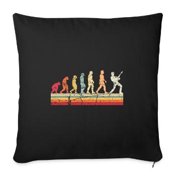 Human Evolution Guitar Band Retro Vintage - Housse de coussin décorative 45 x 45 cm - noir - Devant