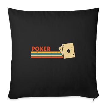 Poker Vintage Aces Spades Retro Texas Hold’em - Housse de coussin décorative 45 x 45 cm - noir - Devant