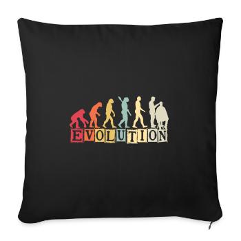 Barbier Evolution de Man Barbershop Coiffeur - Housse de coussin décorative 45 x 45 cm - noir - Devant