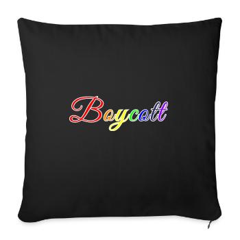 Stilisierter Regenbogen-Boykott - Sofakissenbezug 45 x 45 cm - Schwarz - Vorne
