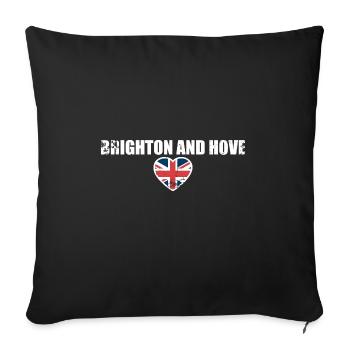 Brighton And Hove UK Vintage British Flag - Sofa pillowcase 17,3'' x 17,3'' (45 x 45 cm) - black - Front