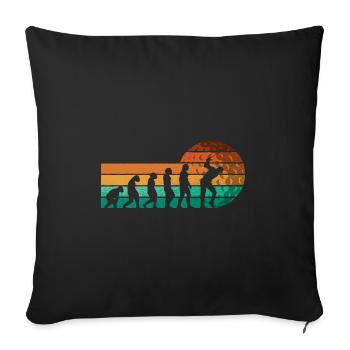 Évolution du golf du singe aux hommes BBall Lovers - Housse de coussin décorative 45 x 45 cm - noir - Devant