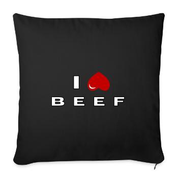 I hate Beef - Sofa pillowcase 17,3'' x 17,3'' (45 x 45 cm) - black - Front