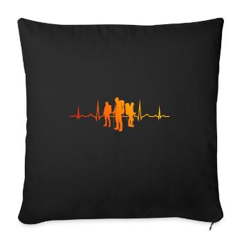 Bouldering Bouldering Climber Women's Climber - Sofa pillowcase 17,3'' x 17,3'' (45 x 45 cm) - black - Front