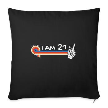J’ai 21 ans et majeur - 22e anniversaire - Housse de coussin décorative 45 x 45 cm - noir - Devant