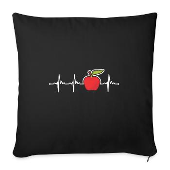 Apfel - Sofakissenbezug 45 x 45 cm - Schwarz - Vorne