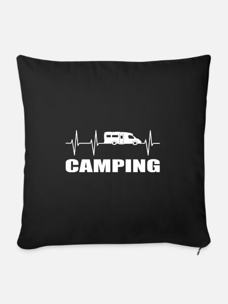 camping - Sofakissenbezug 45 x 45 cm - Schwarz