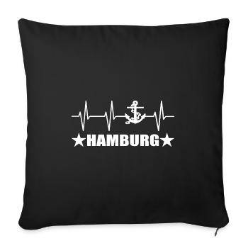 Hamburg - Sofakissenbezug 45 x 45 cm - Schwarz - Vorne