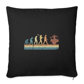 Evolution of man Drums Band Retro Vintage Drummer - Sofakissenbezug 45 x 45 cm - Schwarz - Vorne
