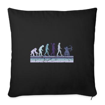 Évolution du fauteuil roulant de tir à l’arc Weelchair - Housse de coussin décorative 45 x 45 cm - noir - Devant