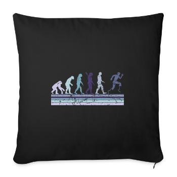 Evolution of Para Running - Sofa pillowcase 17,3'' x 17,3'' (45 x 45 cm) - black - Front