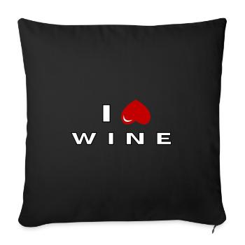 Je déteste le vin - Housse de coussin décorative 45 x 45 cm - noir - Devant