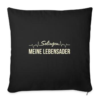 Solingen Meine Lebensader Heimatverbunden Solinger - Sofakissenbezug 45 x 45 cm - Schwarz - Vorne