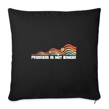 Progress Is Not Linear Sped Teacher - Sofa pillowcase 17,3'' x 17,3'' (45 x 45 cm) - black - Front