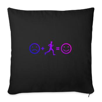 Joggen Fitness Cross Country Course Jogging - Housse de coussin décorative 45 x 45 cm - noir - Devant