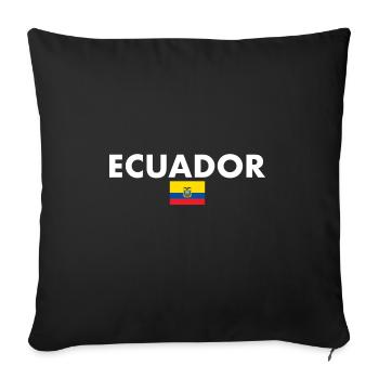 Équateur Drapeau équatorien - Housse de coussin décorative 45 x 45 cm - noir - Devant
