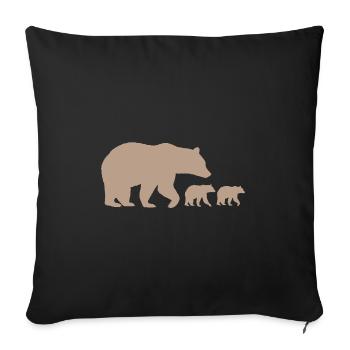 Bear Mama Uncle Papa Parents - Sofa pillowcase 17,3'' x 17,3'' (45 x 45 cm) - black - Front