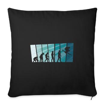 Skiing Evolution Vintag Winter Sport Ski - Sofakissenbezug 45 x 45 cm - Schwarz - Vorne