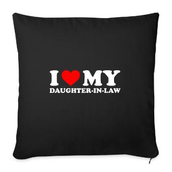 J’aime ma belle-fille - Housse de coussin décorative 45 x 45 cm - noir - Devant