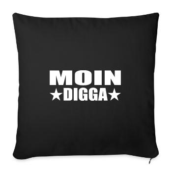 Moin - Sofakissenbezug 45 x 45 cm - Schwarz - Vorne