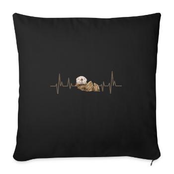 Loutre de mer - Housse de coussin décorative 45 x 45 cm - noir - Devant