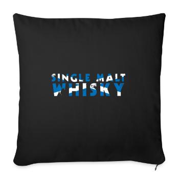 Single malt whiskey words flag of Scotland - Sofa pillowcase 17,3'' x 17,3'' (45 x 45 cm) - black - Front