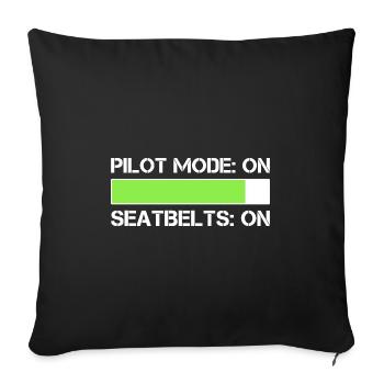 Pilot Pilot Flugzeug Geschenk - Sofakissenbezug 45 x 45 cm - Schwarz - Vorne