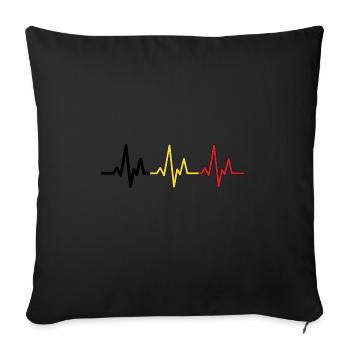 Mon cœur bat pour la Belgique - Housse de coussin décorative 45 x 45 cm - noir - Devant