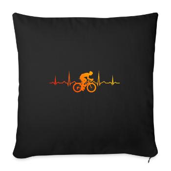 Cycliste de route Vélo de route Vélo de route Vélo de route - Housse de coussin décorative 45 x 45 cm - noir - Devant
