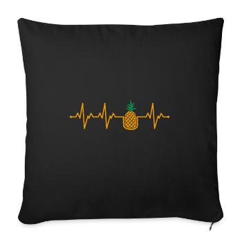 Ananas - Sofakissenbezug 45 x 45 cm - Schwarz - Vorne