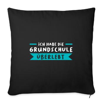 Grundschule Abschluss Grundschüler Geschenk - Sofakissenbezug 45 x 45 cm - Schwarz - Vorne