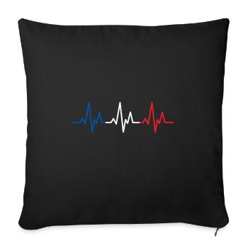 Mon cœur bat pour la France - Housse de coussin décorative 45 x 45 cm - noir - Devant