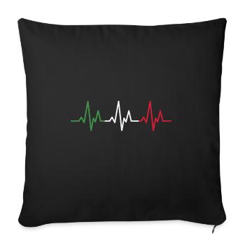 My heart beats for Italy - Sofa pillowcase 17,3'' x 17,3'' (45 x 45 cm) - black - Front