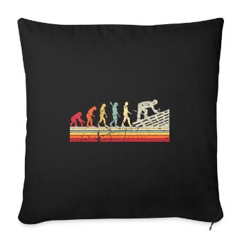 Roofer Human Evolution Retro Vintage Construction - Sofakissenbezug 45 x 45 cm - Schwarz - Vorne