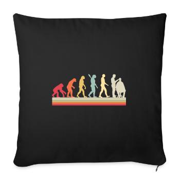 Barbier Evolution de Man Barbershop Coiffeur - Housse de coussin décorative 45 x 45 cm - noir - Devant