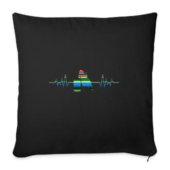 Cheval de course de barils de rodéo - Housse de coussin décorative 45 x 45 cm - noir - Devant