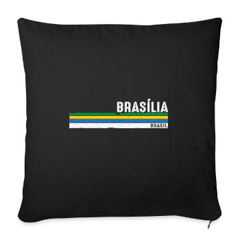 Vintage Brasília Brasil - Show Your Roots, - Sofa pillowcase 17,3'' x 17,3'' (45 x 45 cm) - black - Front