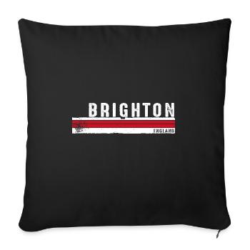 Brighton Angleterre Vintage Retro Design pour Seaside - Housse de coussin décorative 45 x 45 cm - noir - Devant