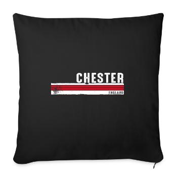 Chester Angleterre Design rétro vintage pour l’histoire - Housse de coussin décorative 45 x 45 cm - noir - Devant