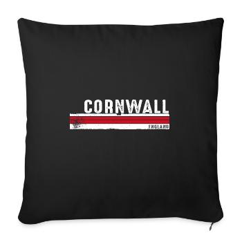 Cornwall England Retro Vintage Design for Coastal - Sofa pillowcase 17,3'' x 17,3'' (45 x 45 cm) - black - Front