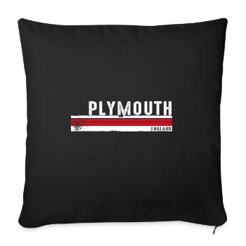 Plymouth, Angleterre, Vintage Design - Housse de coussin décorative 45 x 45 cm - noir - Devant