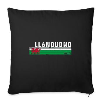 Llandudno Retro Wales Design for Proud Welsh Fans - Sofa pillowcase 17,3'' x 17,3'' (45 x 45 cm) - black - Front