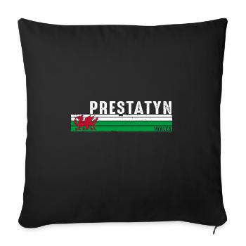 Prestatyn: Embrace Welsh Beauty and Charm - Sofa pillowcase 17,3'' x 17,3'' (45 x 45 cm) - black - Front