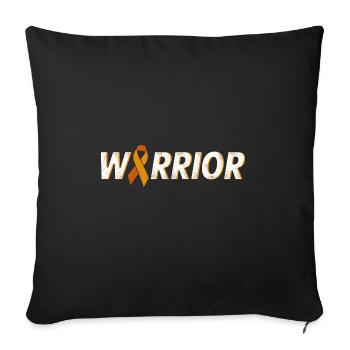 Krieger orange Band Leukämie Blutkrebs - Sofakissenbezug 45 x 45 cm - Schwarz - Vorne