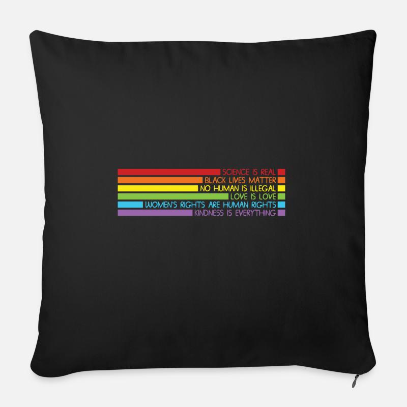 Lbgt Gay Pride Science is Real - Housse de coussin décorative 45 x 45 cm - noir
