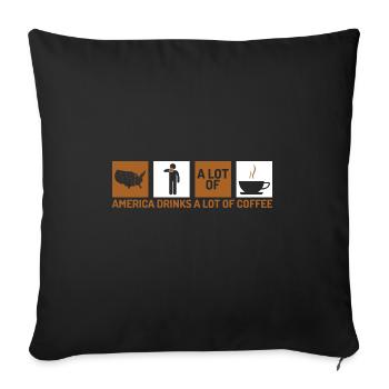 Propulsé par la caféine Le café me rend heureux Ges - Housse de coussin décorative 45 x 45 cm - noir - Devant