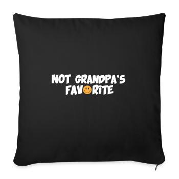 Pas le petit-enfant préféré de grand-père petit-enfant - Housse de coussin décorative 45 x 45 cm - noir - Devant