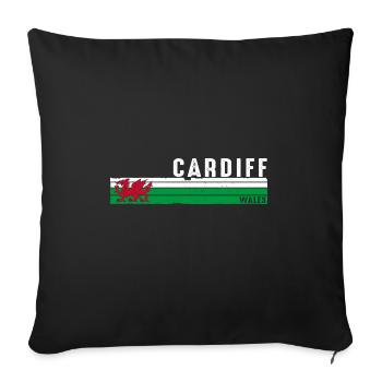 Cardiff, Pays de Galles, ville dynamique et patrimoine culturel - Housse de coussin décorative 45 x 45 cm - noir - Devant
