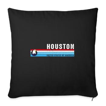 Houston Texas Est 1837 Vintage Style Rétro Classique - Housse de coussin décorative 45 x 45 cm - noir - Devant